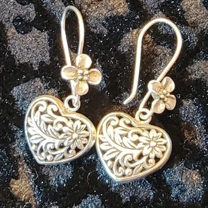 Earrings ladies,  reversable charms, sterling silver